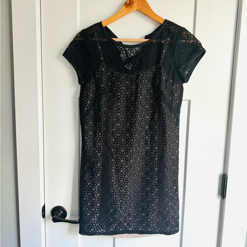 NWT LOFT Black Lace Dress 2P